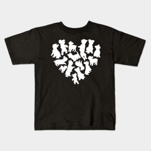 Heart full of dogs Cute little dogs in a heart Heart Full Of Dogs Doglove Only dogs in my heart Kids T-Shirt